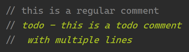 Screenshot of the todo comment Highlighting in Jetbrains IDEs