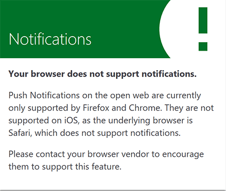Unsupported browser notice